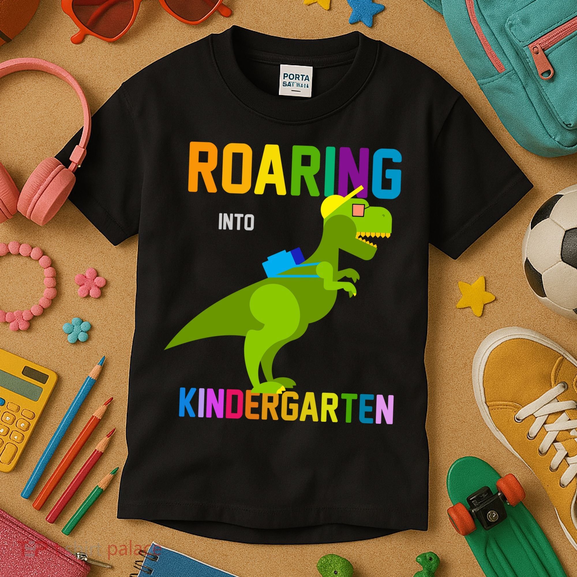 Roaring Into Kindergarten Kids T-Shirt