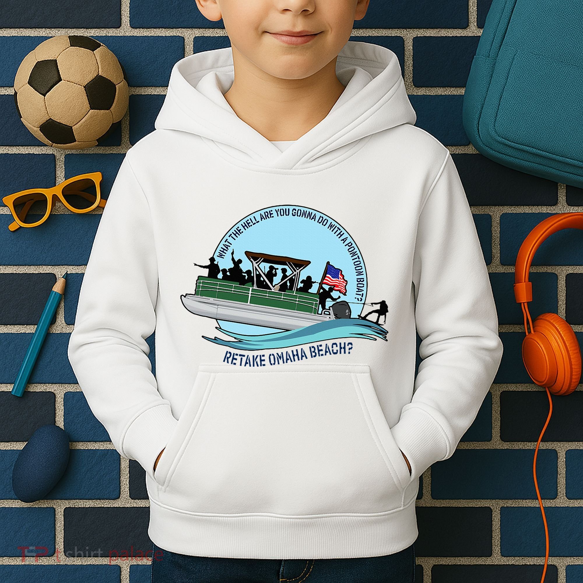 Retake Omaha Beach Kids Hoodie