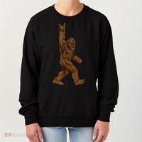 Rock On Bigfoot Sasquatch Loves Rock And Roll Sunglasses On Women's Sweatshirt thumb 0