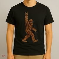 Rock On Bigfoot Sasquatch Loves Rock And Roll Sunglasses On T-Shirt thumb 3