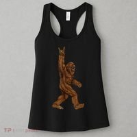 Rock On Bigfoot Sasquatch Loves Rock And Roll Sunglasses On Women's Tank Top thumb 3