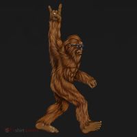 Rock On Bigfoot Sasquatch Loves Rock And Roll Sunglasses On Women's Tank Top thumb 5