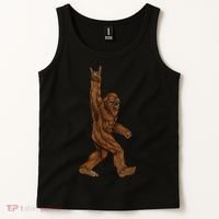 Rock On Bigfoot Sasquatch Loves Rock And Roll Sunglasses On Tank Top thumb 2
