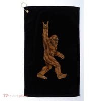 Rock On Bigfoot Sasquatch Loves Rock And Roll Sunglasses On Golf Towel thumb 0