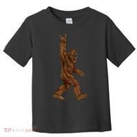 Rock On Bigfoot Sasquatch Loves Rock And Roll Sunglasses On Toddler T-Shirt thumb 0