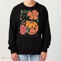 Retro Orange Blooms Groovy Floral We Exist We Resist Women's Sweatshirt thumb 0