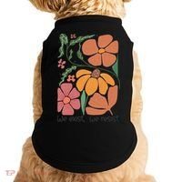 Retro Orange Blooms Groovy Floral We Exist We Resist Doggie Tank thumb 0