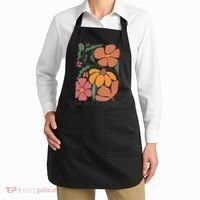 Retro Orange Blooms Groovy Floral We Exist We Resist Apron thumb 2