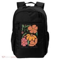 Retro Orange Blooms Groovy Floral We Exist We Resist Backpack thumb 0