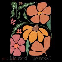 Retro Orange Blooms Groovy Floral We Exist We Resist Coffee Mug thumb 5
