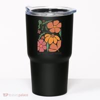 Retro Orange Blooms Groovy Floral We Exist We Resist Tumbler thumb 0