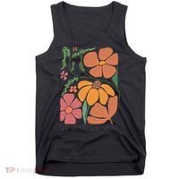 Retro Orange Blooms Groovy Floral We Exist We Resist Tank Top thumb 0