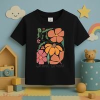 Retro Orange Blooms Groovy Floral We Exist We Resist Toddler T-Shirt thumb 3