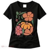 Retro Orange Blooms Groovy Floral We Exist We Resist Women's T-Shirt thumb 0