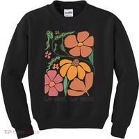 Retro Orange Blooms Groovy Floral We Exist We Resist Kids Sweatshirt thumb 0