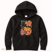 Retro Orange Blooms Groovy Floral We Exist We Resist Kids Hoodie thumb 0