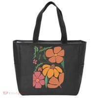 Retro Orange Blooms Groovy Floral We Exist We Resist Tote Bag thumb 0
