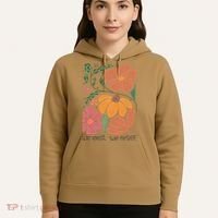 Retro Orange Blooms Groovy Floral We Exist We Resist Hoodie thumb 5