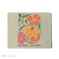 Retro Orange Blooms Groovy Floral We Exist We Resist Mousepad thumb 0