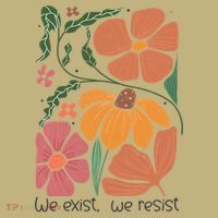 Retro Orange Blooms Groovy Floral We Exist We Resist Mousepad thumb 1