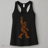 Rock On Bigfoot Sasquatch Loves Rock And Roll Sunglasses On Women's Tank Top thumb 3