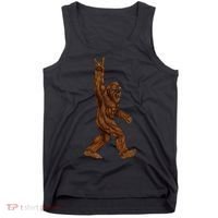 Rock On Bigfoot Sasquatch Loves Rock And Roll Sunglasses On Tank Top thumb 0