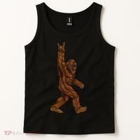 Rock On Bigfoot Sasquatch Loves Rock And Roll Sunglasses On Tank Top thumb 2