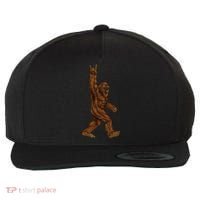 Rock On Bigfoot Sasquatch Loves Rock And Roll Sunglasses On Wool Snapback Cap thumb 0