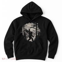Rock On Bigfoot Sasquatch Loves Rock And Roll Mountain Trees Hoodie thumb 0