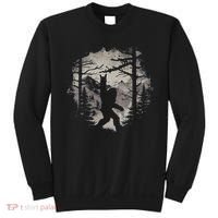 Rock On Bigfoot Sasquatch Loves Rock And Roll Mountain Trees Sweatshirt thumb 0