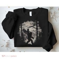 Rock On Bigfoot Sasquatch Loves Rock And Roll Mountain Trees Sweatshirt thumb 2