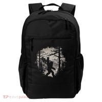 Rock On Bigfoot Sasquatch Loves Rock And Roll Mountain Trees Backpack thumb 0