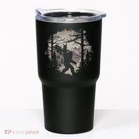 Rock On Bigfoot Sasquatch Loves Rock And Roll Mountain Trees Tumbler thumb 0