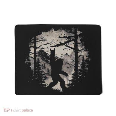 Rock On Bigfoot Sasquatch Loves Rock And Roll Mountain Trees Mousepad