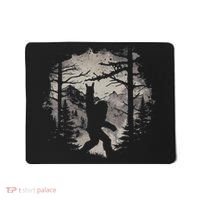 Rock On Bigfoot Sasquatch Loves Rock And Roll Mountain Trees Mousepad thumb 0