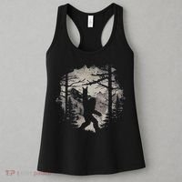 Rock On Bigfoot Sasquatch Loves Rock And Roll Mountain Trees Women's Tank Top thumb 3