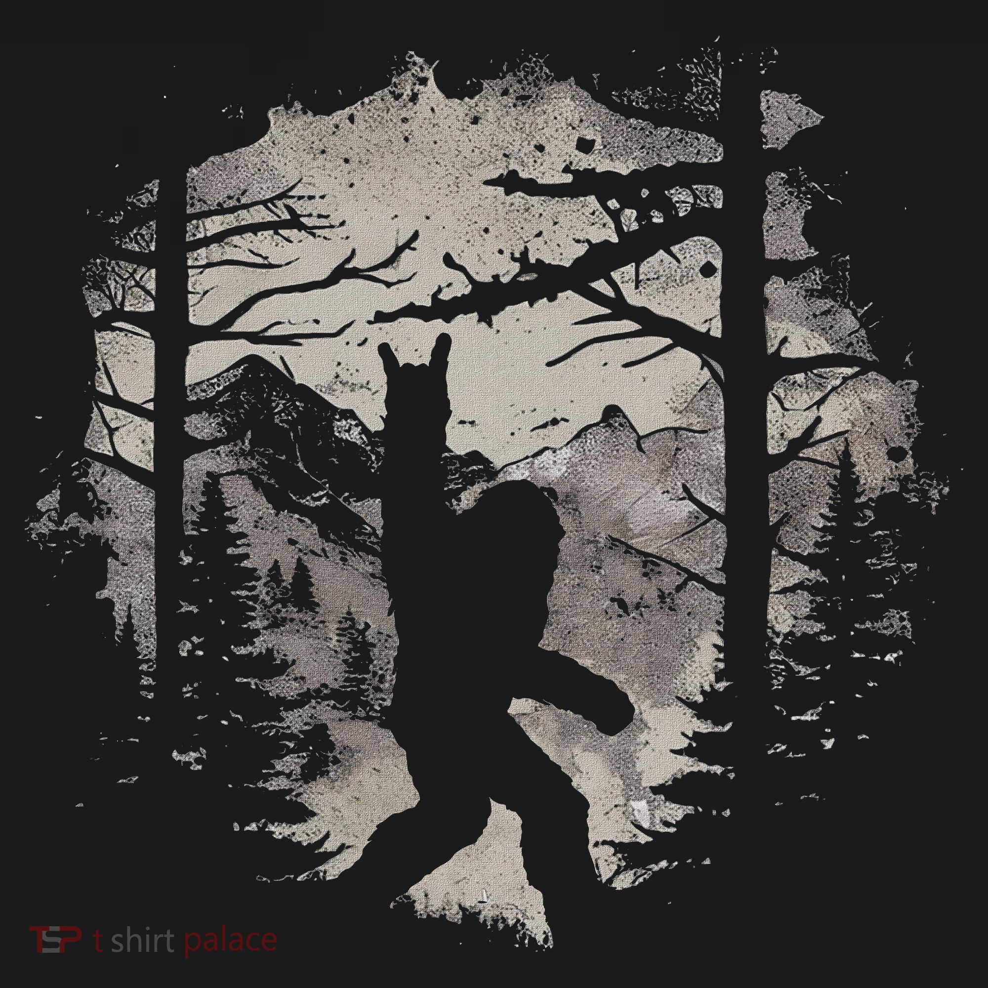 Rock On Bigfoot Sasquatch Loves Rock And Roll Mountain Trees Women's Tank Top