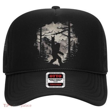 Rock On Bigfoot Sasquatch Loves Rock And Roll Mountain Trees Hat