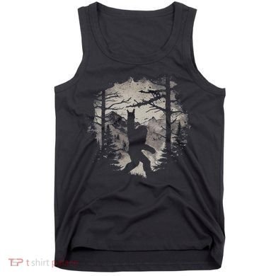Rock On Bigfoot Sasquatch Loves Rock And Roll Mountain Trees Tank Top