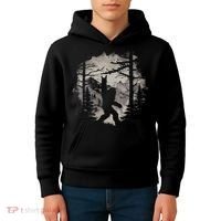 Rock On Bigfoot Sasquatch Loves Rock And Roll Mountain Trees Kids Hoodie thumb 4