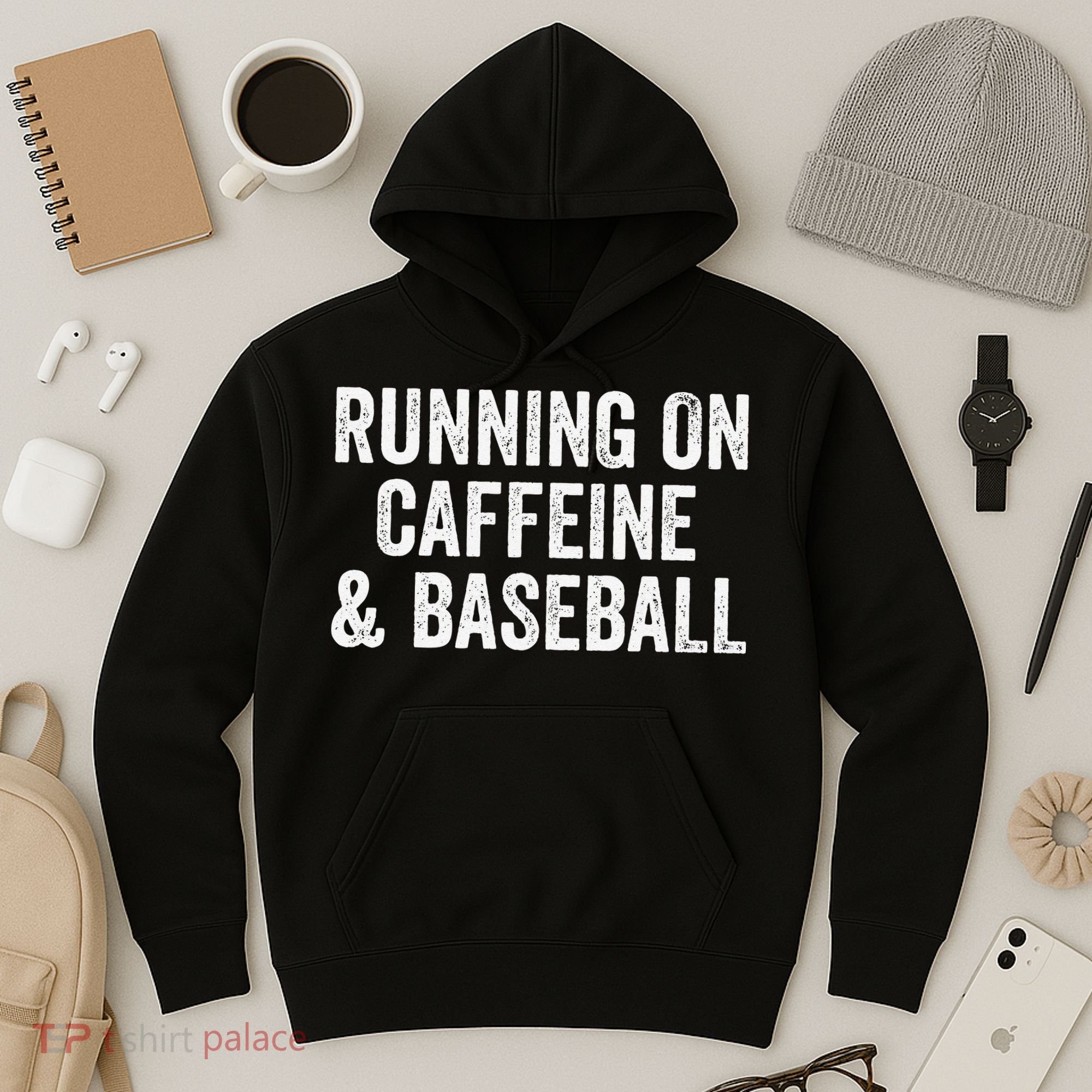 Running On Coffee And Baseball Caffeine Lover Hoodie