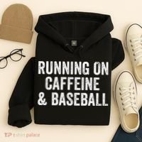 Running On Coffee And Baseball Caffeine Lover Hoodie thumb 4