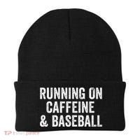 Running On Coffee And Baseball Caffeine Lover Beanie thumb 0