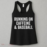 Running On Coffee And Baseball Caffeine Lover Women's Tank Top thumb 3