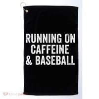 Running On Coffee And Baseball Caffeine Lover Golf Towel thumb 0
