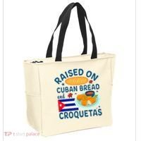 Raised On Cuban Bread And Croquetas Cuba Cuban Tote Bag thumb 2