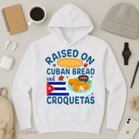 Raised On Cuban Bread And Croquetas Cuba Cuban Hoodie thumb 3