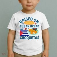 Raised On Cuban Bread And Croquetas Cuba Cuban Toddler T-Shirt thumb 2