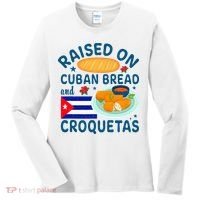 Raised On Cuban Bread And Croquetas Cuba Cuban Women's Long Sleeve Shirt thumb 0