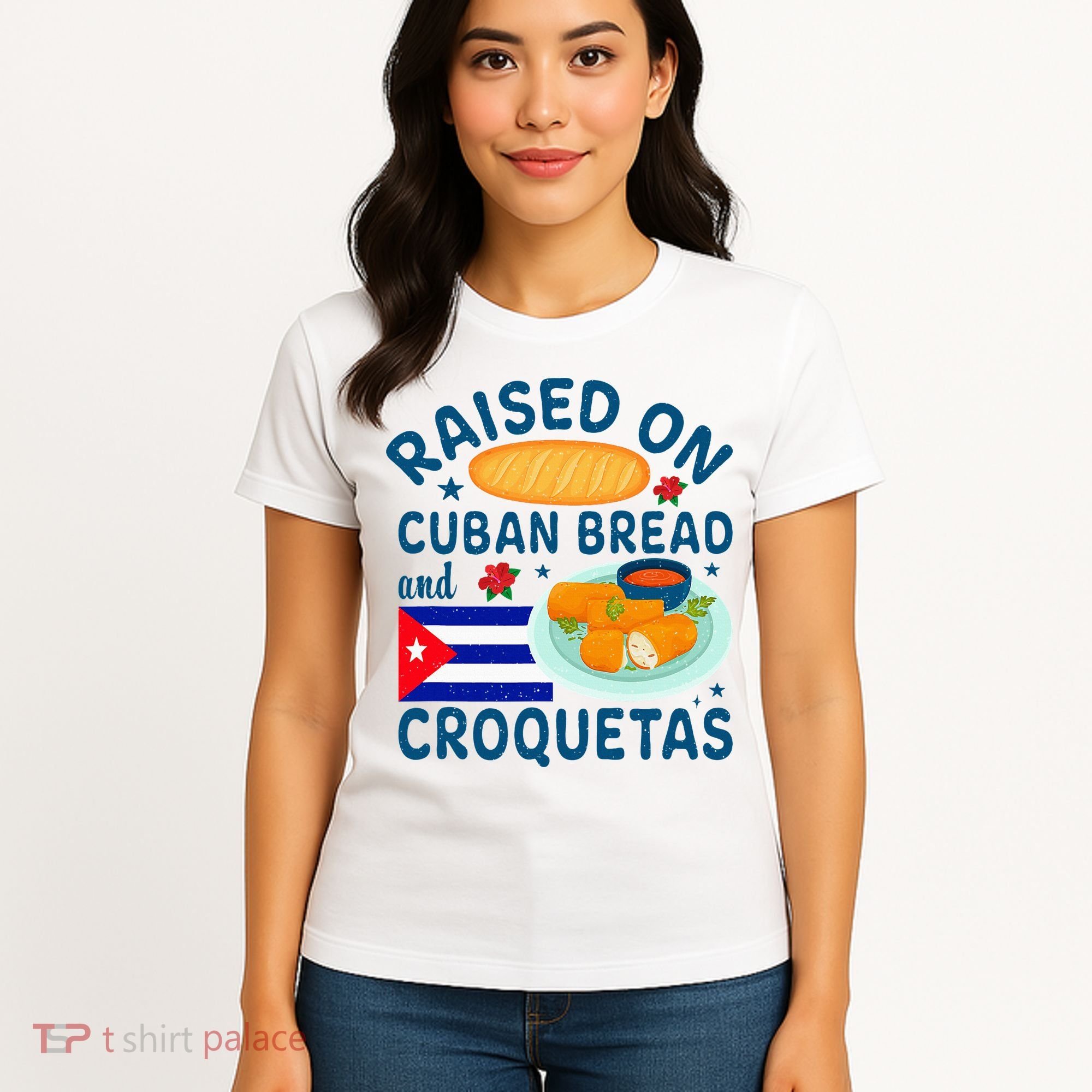 Raised On Cuban Bread And Croquetas Cuba Cuban Women's T-Shirt